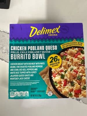 Chicken Poblano Queso Burrito Bowl