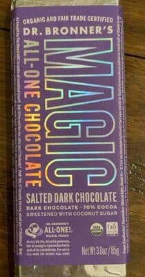 Dr. Bronner's Magic All-One Chocolate 70% Cocoa Salted Dark Chocolate