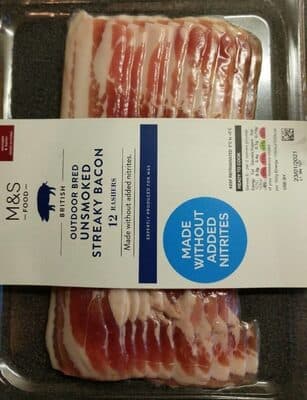 Outdoor bred unsmoked streaky bacon