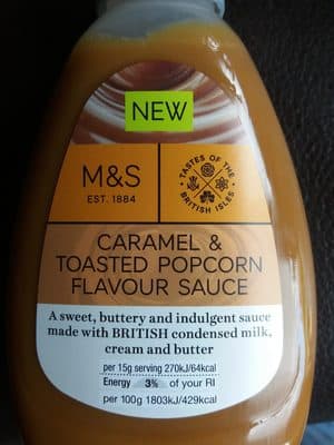 Caramel & toasted popcorn flavour sauce