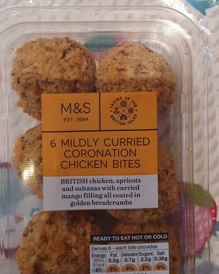 mildly curried coronation chicken bites