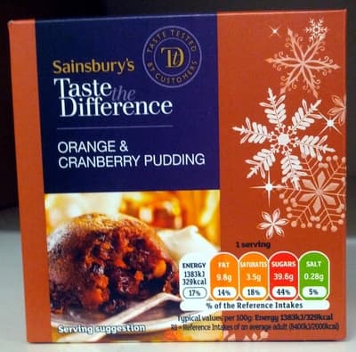 Orange & Cranberry Pudding