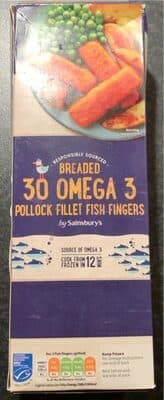 Breaded Omega 3 Pollock Fillet Fish Fingers