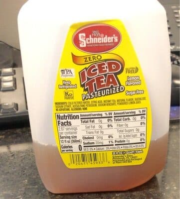 DIET ICED TEA PASTURIZED, LEMON