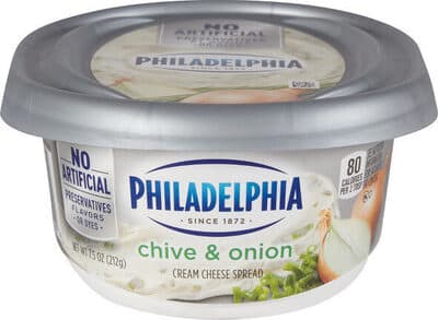 Regular chive & onion cream cheese tub