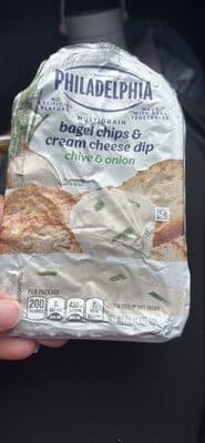 Chive & Onion Multigrain Bagel Chips & Cream Cheese Dip