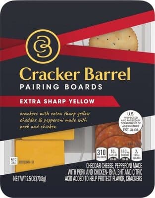 Extra sharp yellow cheddar pepperoni and crackers