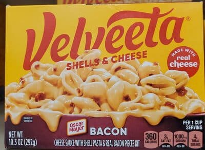 Bacon Creamy Cheese Sauce With Shell Pasta & Real Bacon Pieces