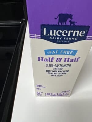 Fat Free Half & Half Milk