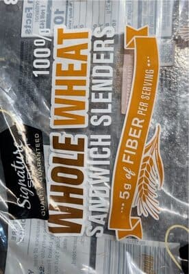 100% Whole Wheat Sandwich Slenders