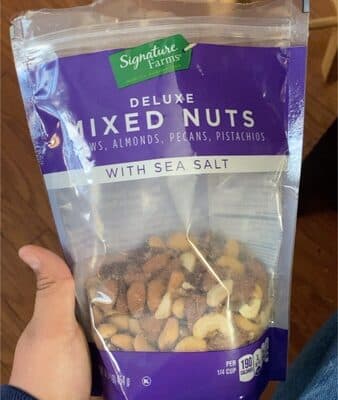 Deluxe Cashews, Almonds, Pecans, Pistachios Mixed Nuts with Sea Salt