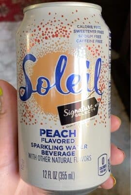 Peach Flavored Sparkling Water Beverage