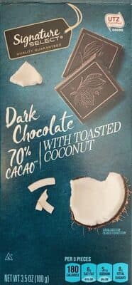 70% Cacao Dark Chocolate with Toasted Coconut