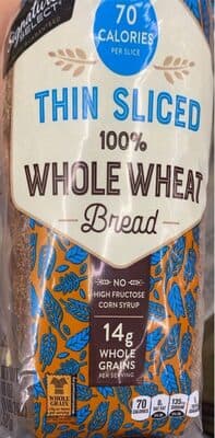 100% Whole Wheat Thin Sliced Bread