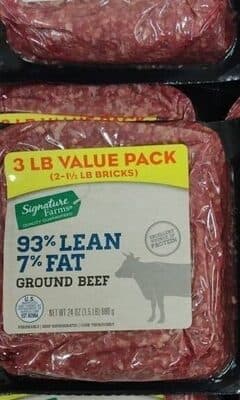 93% Lean 7% Fat Ground Beef