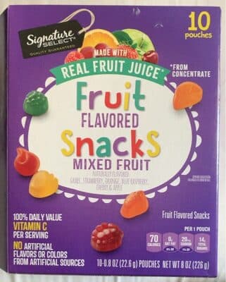 Mixed Fruit Flavored Grape, Strawberry, Orange, Blue Raspberry, Cherry & Apple Snacks