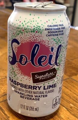 Raspberry Lime Flavored Sparkling Water Beverage