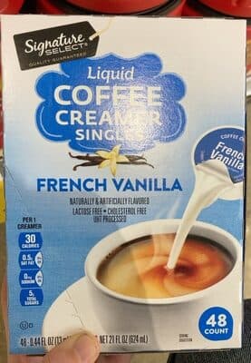 French Vanilla Flavored Liquid Coffee Creamer Singles