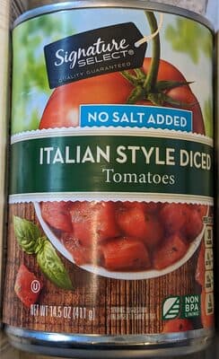 Italian Style No Salt Added Diced Tomatoes