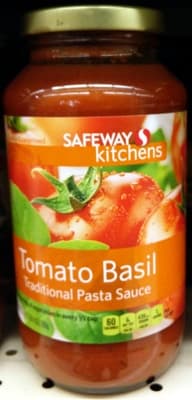 Tomato Basil Flavored Traditional Pasta Sauce