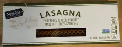 ENRICHED MACARONI PRODUCT, LASAGNA