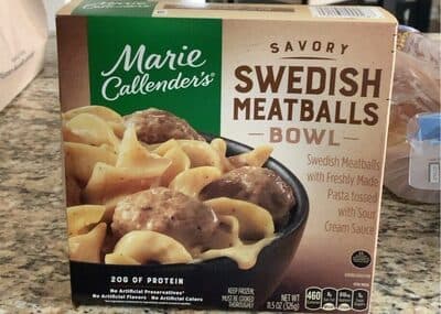 Savory Swedish Meatballs Bowl with Freshly Made Pasta Tossed with Sour Cream Sauce