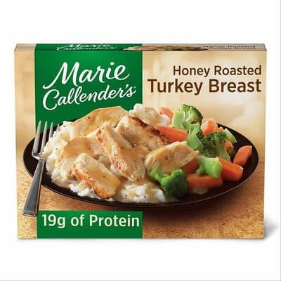 Honey Roasted Turkey Breast in a Sweet Gravy Served with Creamy Mashed Potatoes and Vegetables