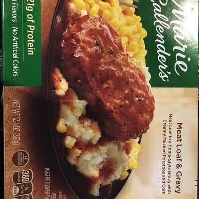 Meat Loaf & Gravy in a Home-Style Gravy with Creamy Mashed Potatoes and Corn