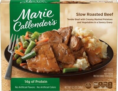 Slow Roasted Beef Tender with Creamy Mashed Potatoes and Vegetables in a Savory Gravy