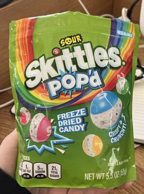 Skittles Sour Pop'd Freeze Dried Candy