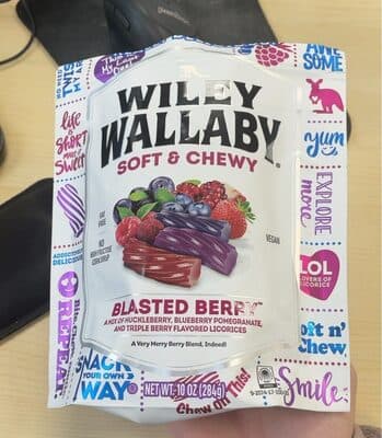 Wiley Wallaby Soft & Chewy Blasted Berry Licorice
