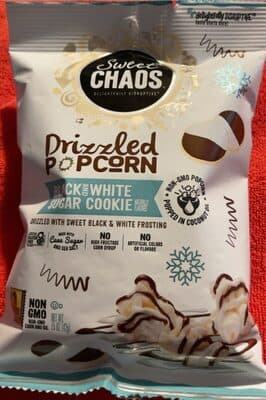 Black and white sugar cookie popcorn