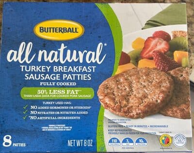 BUTTERBALL, NATURAL INSPIRATIONS, TURKEY BREAKFAST SAUSAGE PATTIES