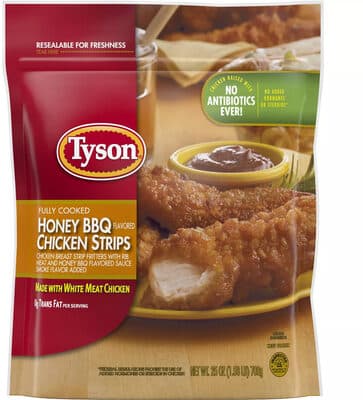 Honey BBQ Flavored Chicken Strips Fully Cooked Chicken Breast Strip Fritters With Rib Meat And Honey BBQ Flavored Sauce