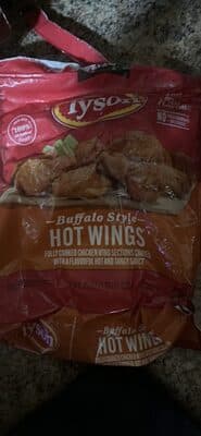 Buffalo Style Chicken Wing Sections Coated With A Flavorful Hot, Tangy Sauce