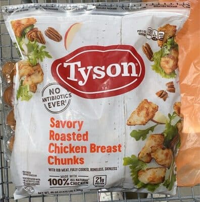 Savory Roasted Chicken Breast Chunks with Rib Meat, Fully Cooked, Boneless, Skinless