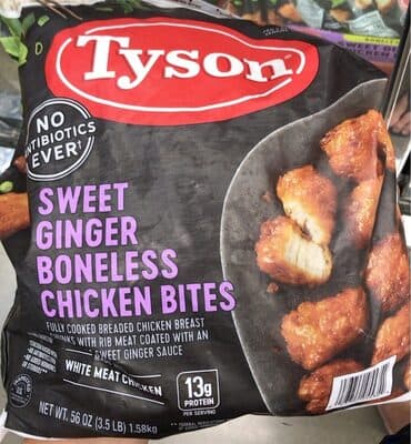 Sweet Ginger Boneless Chicken Bites Fully Cooked Breaded Chicken Breast Chunks With Rib Meat Coated With An Asian Style Sweet Ginger Sauce