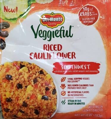 Southwest with Black Beans, Corn, Red Bell Peppers and Seasoning Riced Cauliflower