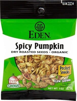 Organic spicy pumpkin seeds dry roasted pocket snacks