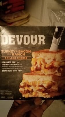 Turkey & Bacon with Ranch Oven-Roasted Turkey and Applewood Smoked Bacon with Mozzarella and Sharp Cheddar Cheese, Topped with a Creamy Ranch Sauce Between Crispy, Golden-Brown Bread Grilled Cheese