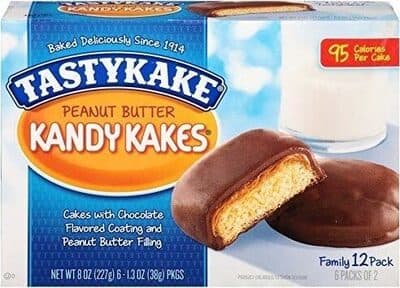 Peanut Butter Cakes With Chocolate Flavored Coating And Peanut Butter Filling