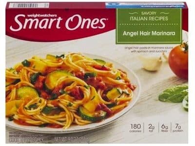 Angel Hair Pasta in Marinara Sauce with Spinach and Zucchini