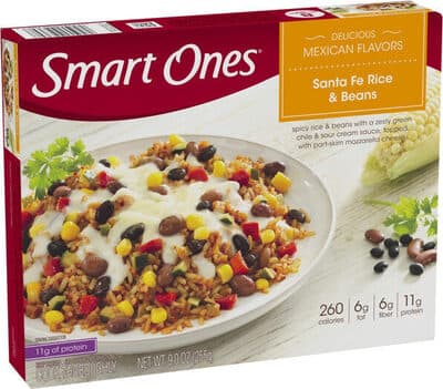Santa Fe Spicy Rice & Beans with Zucchini, A Zesty Green Chile & Sour Cream Sauce, Topped with Part Skim Mozzarella Cheese