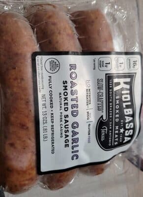Fully Cooked Roasted Garlic Smoked Sausage Meats