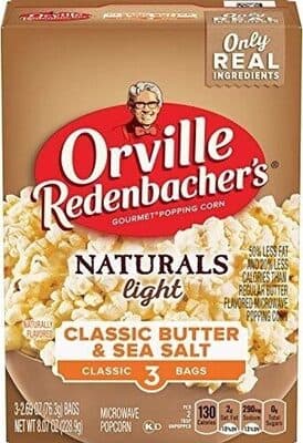 Classic Butter & Sea Salt Flavored Naturals Light Gourmet Popping Microwave Popcorn