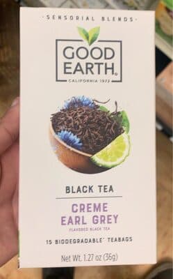 Creme Earl Grey Flavored Biodegradable Black Teabags
