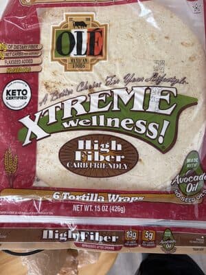 Ole Mexican Foods Xtreme Wellness! Large High Fiber Wraps