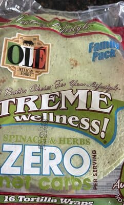 Xtreme Wellness! Spinach & Herbs Zero Net Carbs Tortilla Wraps
