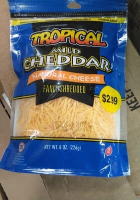 Tropical Fancy Shredded Mild Cheddar Cheese