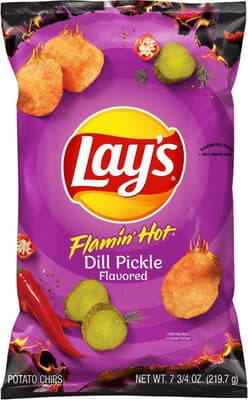 Flamin' Hot Dill Pickle Flavored Potato Chips